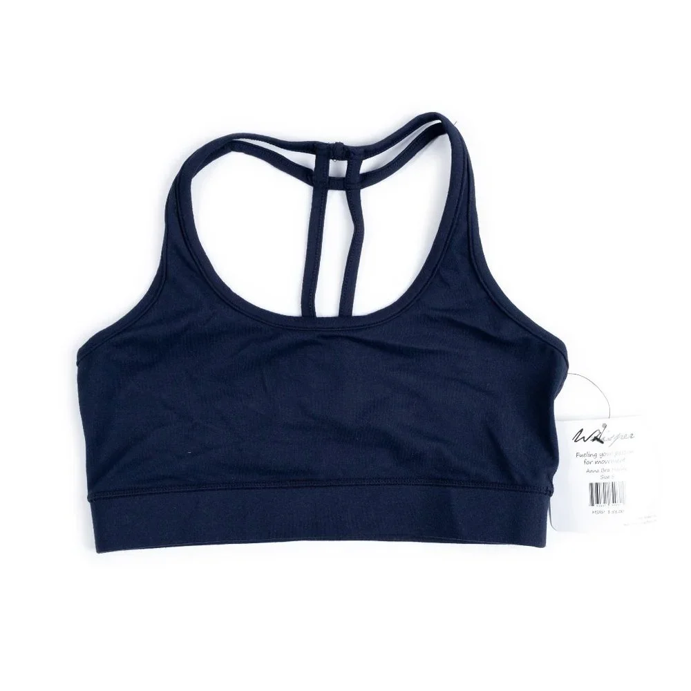 NEW WHISPER Anna Bra Marine Navy sports bra